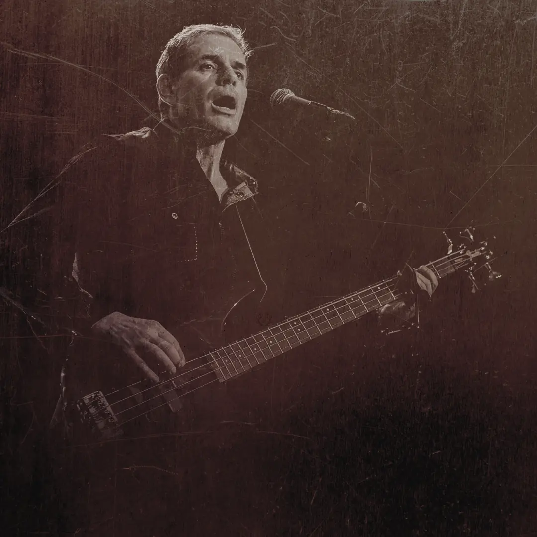 Bass player singing backing vocals