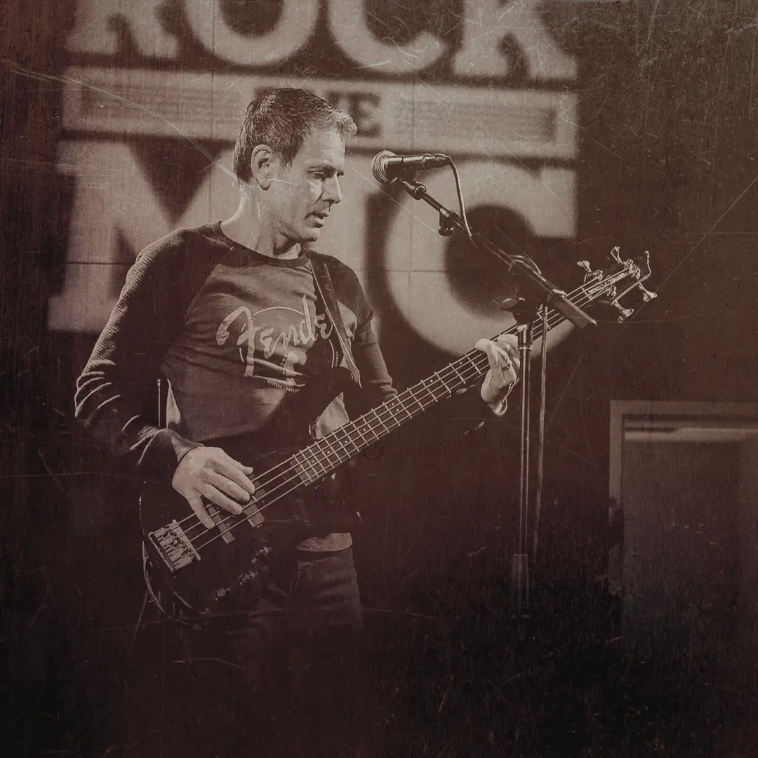 Bass player at Rock the Mic, Hard Rock Casino
